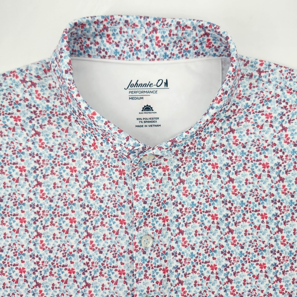 Johnnie-O Mens Charmer Performance Polo Size M Punch Golf UPF 50 Country Club